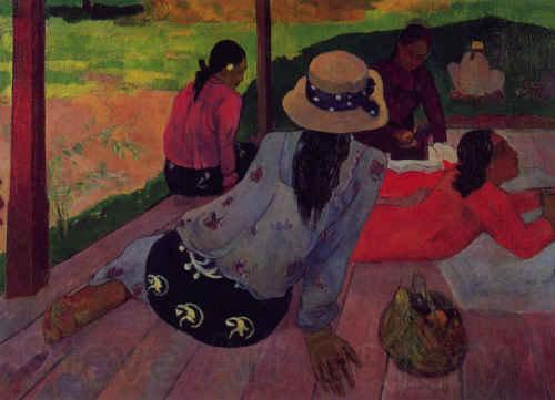Paul Gauguin Afternoon Rest, Siesta Norge oil painting art